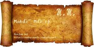 Makó Márk névjegykártya